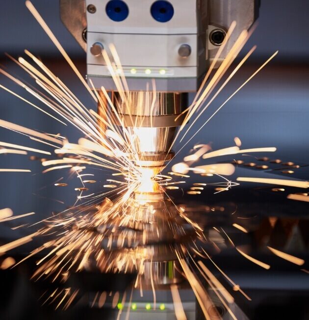 flat laser cutting close up